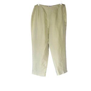 Women's Due per Due Collection Light Green Silk Crop Pants Size 14